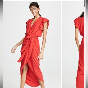 NWT Amanda Uprichard Red Midi Martinique Dress | L
